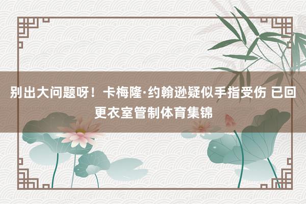 别出大问题呀！卡梅隆·约翰逊疑似手指受伤 已回更衣室管制体育集锦