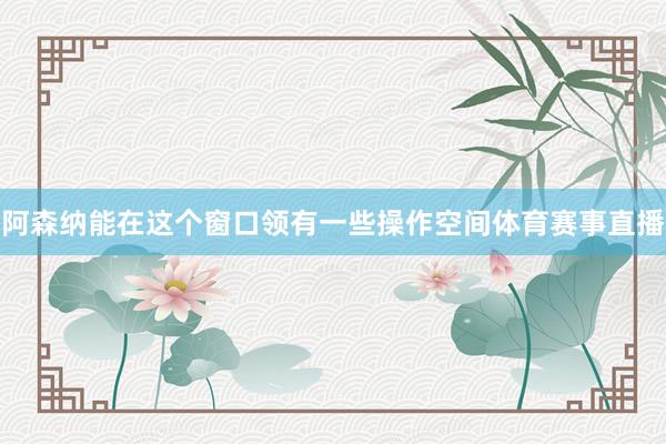 阿森纳能在这个窗口领有一些操作空间体育赛事直播