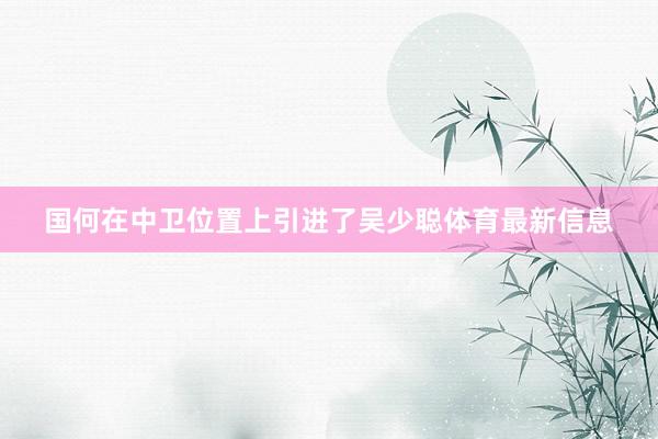 国何在中卫位置上引进了吴少聪体育最新信息