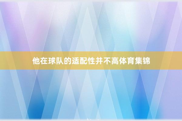 他在球队的适配性并不高体育集锦