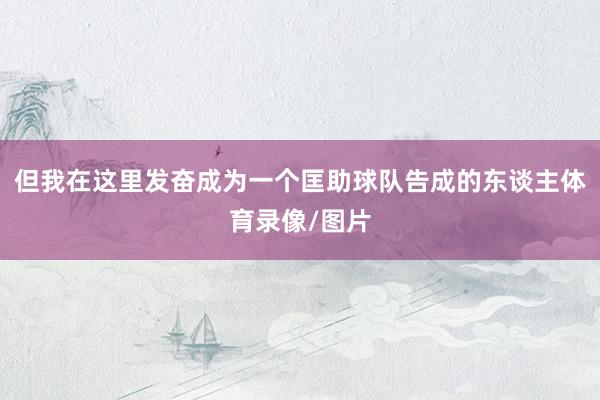 但我在这里发奋成为一个匡助球队告成的东谈主体育录像/图片