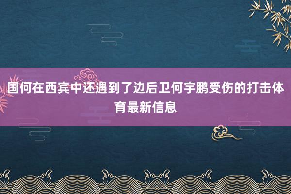 国何在西宾中还遇到了边后卫何宇鹏受伤的打击体育最新信息