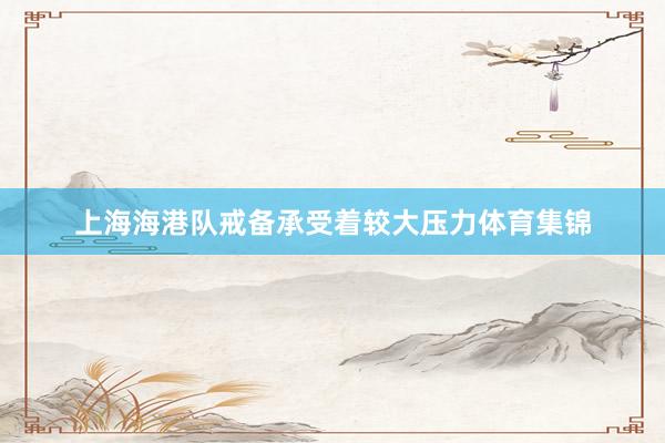 上海海港队戒备承受着较大压力体育集锦