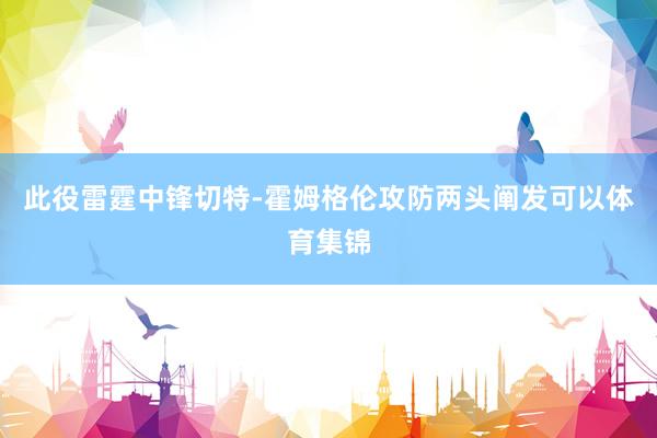 此役雷霆中锋切特-霍姆格伦攻防两头阐发可以体育集锦