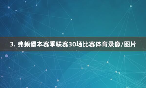 3. 弗赖堡本赛季联赛30场比赛体育录像/图片