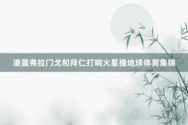 凌晨弗拉门戈和拜仁打响火星撞地球体育集锦