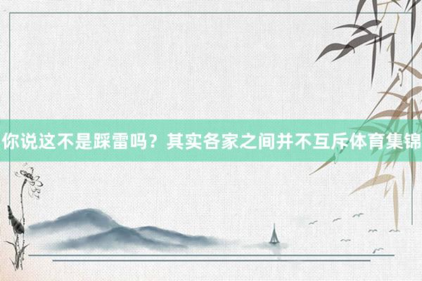 你说这不是踩雷吗？其实各家之间并不互斥体育集锦
