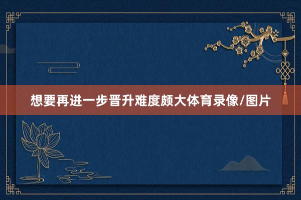 想要再进一步晋升难度颇大体育录像/图片