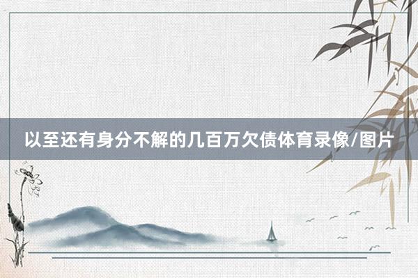 以至还有身分不解的几百万欠债体育录像/图片