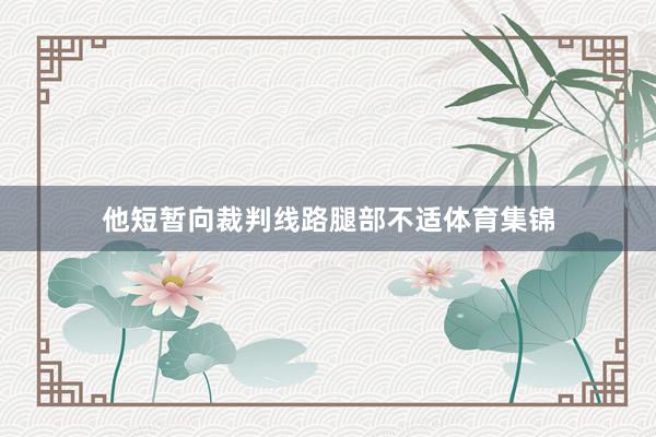 他短暂向裁判线路腿部不适体育集锦