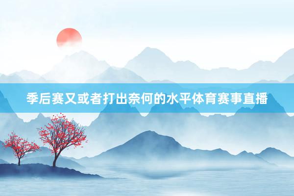 季后赛又或者打出奈何的水平体育赛事直播