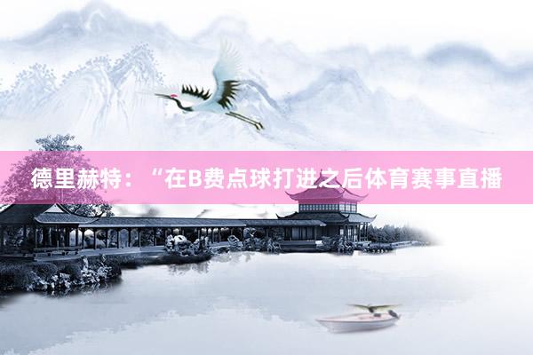 德里赫特：“在B费点球打进之后体育赛事直播