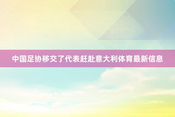中国足协移交了代表赶赴意大利体育最新信息