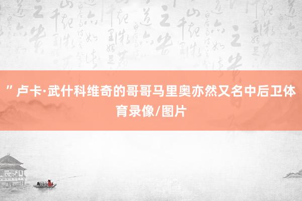 ”卢卡·武什科维奇的哥哥马里奥亦然又名中后卫体育录像/图片