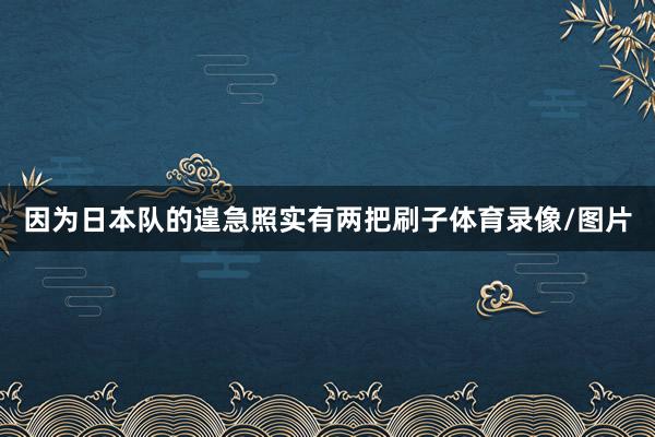 因为日本队的遑急照实有两把刷子体育录像/图片