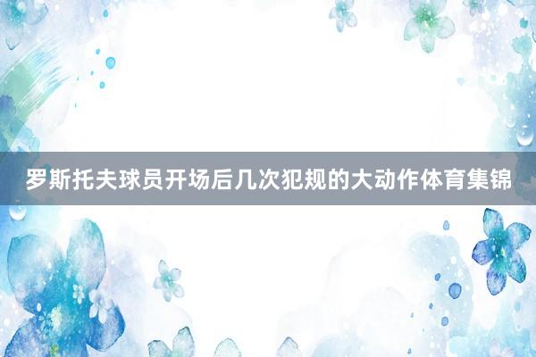 罗斯托夫球员开场后几次犯规的大动作体育集锦