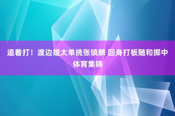 追着打！渡边雄太单挑张镇麟 回身打板随和掷中体育集锦