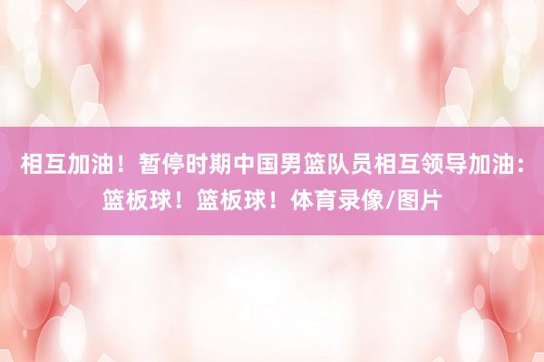 相互加油！暂停时期中国男篮队员相互领导加油：篮板球！篮板球！体育录像/图片