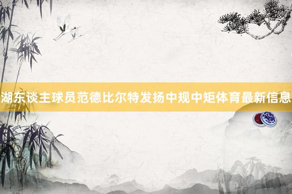 湖东谈主球员范德比尔特发扬中规中矩体育最新信息