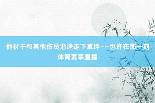 他材干和其他伤员沿途走下草坪——也许在那一刻体育赛事直播