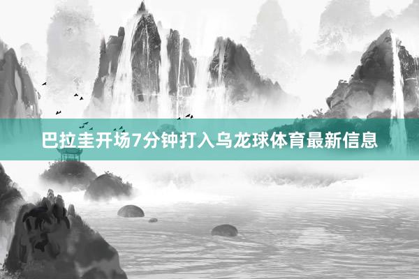 巴拉圭开场7分钟打入乌龙球体育最新信息